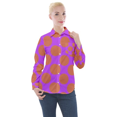 Polka Dots Two Times 7 Women s Long Sleeve Pocket Shirt by impacteesstreetwearten