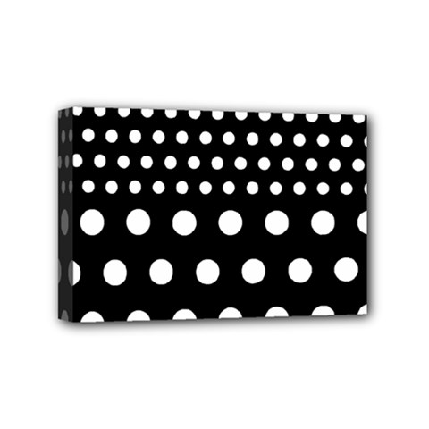 Polka Dots Two Times 11 Black Mini Canvas 6  X 4  (stretched) by impacteesstreetwearten