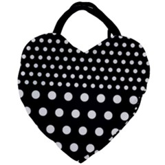 Polka Dots Two Times 11 Black Giant Heart Shaped Tote by impacteesstreetwearten