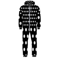 Polka Dots Two Times 11 Black Hooded Jumpsuit (men)  by impacteesstreetwearten