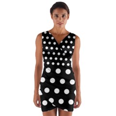 Polka Dots Two Times 11 Black Wrap Front Bodycon Dress by impacteesstreetwearten