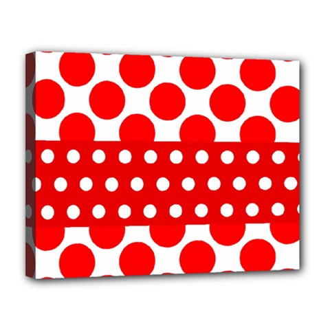 Polka Dots Two Times 9 Canvas 14  X 11  (stretched) by impacteesstreetwearten