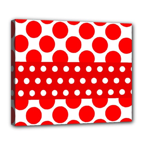 Polka Dots Two Times 9 Deluxe Canvas 24  X 20  (stretched) by impacteesstreetwearten