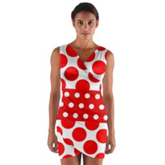 Polka Dots Two Times 9 Wrap Front Bodycon Dress by impacteesstreetwearten