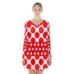 Polka Dots Two Times 9 Long Sleeve Velvet V-neck Dress by impacteesstreetwearten