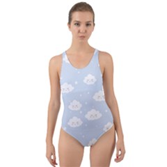 Kawaii Cloud Pattern Cut-out Back One Piece Swimsuit by Valentinaart