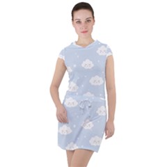 Kawaii Cloud Pattern Drawstring Hooded Dress by Valentinaart