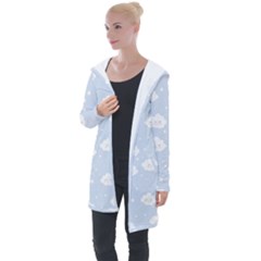 Kawaii Cloud Pattern Longline Hooded Cardigan by Valentinaart