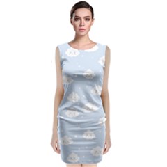 Kawaii Cloud Pattern Sleeveless Velvet Midi Dress by Valentinaart