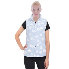 Kawaii Cloud Pattern Women s Button Up Vest