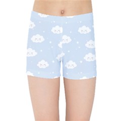 Kawaii Cloud Pattern Kids  Sports Shorts by Valentinaart