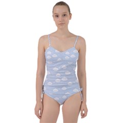 Kawaii Cloud Pattern Sweetheart Tankini Set by Valentinaart