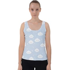 Kawaii Cloud Pattern Velvet Tank Top by Valentinaart