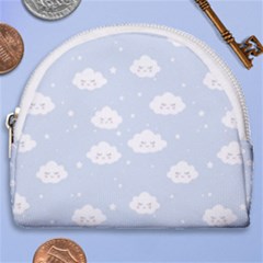 Kawaii Cloud Pattern Horseshoe Style Canvas Pouch