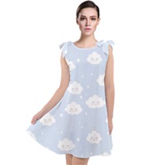 Kawaii Cloud Pattern Tie Up Tunic Dress by Valentinaart