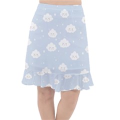 Kawaii Cloud Pattern Fishtail Chiffon Skirt by Valentinaart