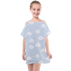 Kawaii Cloud Pattern Kids  One Piece Chiffon Dress by Valentinaart