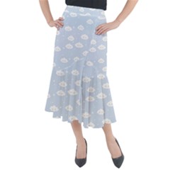 Kawaii Cloud Pattern Midi Mermaid Skirt by Valentinaart