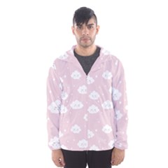 Kawaii Cloud Pattern Men s Hooded Windbreaker