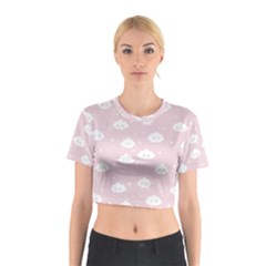 Kawaii Cloud Pattern Cotton Crop Top by Valentinaart