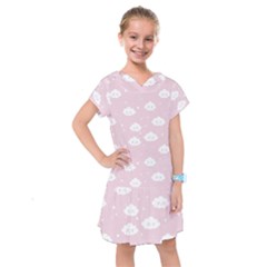 Kawaii Cloud Pattern Kids  Drop Waist Dress by Valentinaart