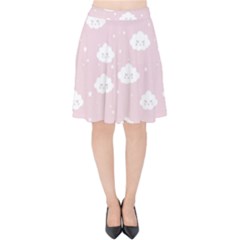 Kawaii Cloud Pattern Velvet High Waist Skirt by Valentinaart