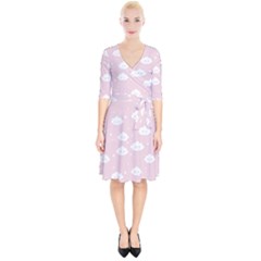 Kawaii Cloud Pattern Wrap Up Cocktail Dress