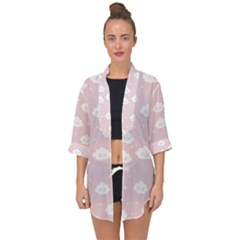 Kawaii Cloud Pattern Open Front Chiffon Kimono by Valentinaart