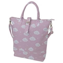 Kawaii Cloud Pattern Buckle Top Tote Bag by Valentinaart