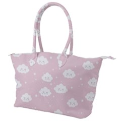 Kawaii Cloud Pattern Canvas Shoulder Bag by Valentinaart