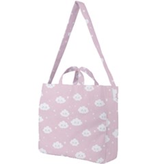 Kawaii Cloud Pattern Square Shoulder Tote Bag by Valentinaart