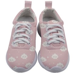 Kawaii Cloud Pattern Kids Athletic Shoes by Valentinaart