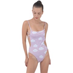 Kawaii Cloud Pattern Tie Strap One Piece Swimsuit by Valentinaart