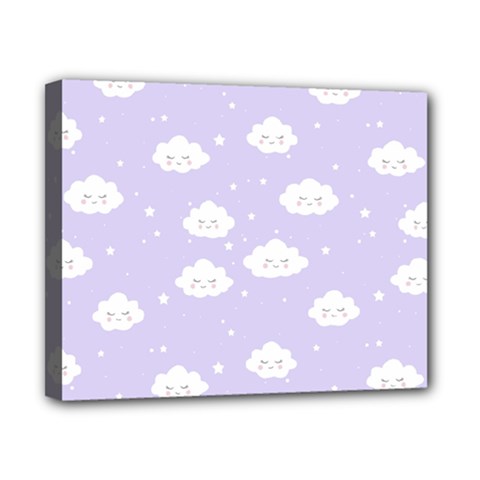 Kawaii Cloud Pattern Canvas 10  X 8  (stretched) by Valentinaart