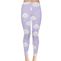 Kawaii Cloud Pattern Leggings  by Valentinaart