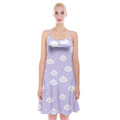 Kawaii Cloud Pattern Spaghetti Strap Velvet Dress