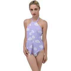 Kawaii Cloud Pattern Go With The Flow One Piece Swimsuit by Valentinaart