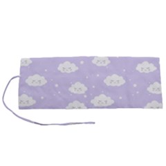 Kawaii Cloud Pattern Roll Up Canvas Pencil Holder (s)