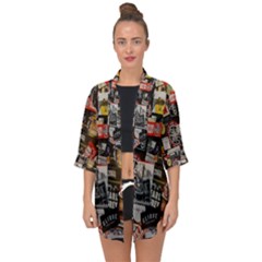 Stickers Open Front Chiffon Kimono by ArtworkByPatrick