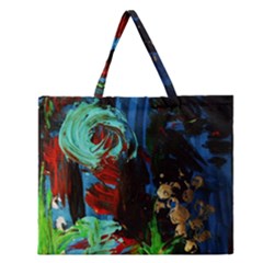 Night 1 2 Zipper Large Tote Bag by bestdesignintheworld