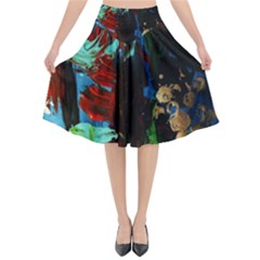 Night 1 2 Flared Midi Skirt by bestdesignintheworld