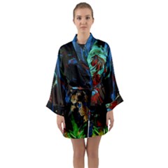 Night 1 2 Long Sleeve Satin Kimono by bestdesignintheworld