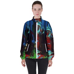 Night 1 2 Women s High Neck Windbreaker by bestdesignintheworld