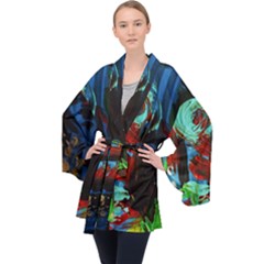 Night 1 2 Long Sleeve Velvet Kimono  by bestdesignintheworld