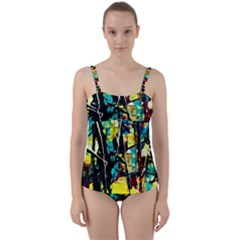 Dance Of Oil Towers 1 1 Twist Front Tankini Set