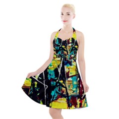 Dance Of Oil Towers 1 1 Halter Party Swing Dress 