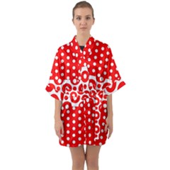 Polka Dots Two Times 10 Half Sleeve Satin Kimono  by impacteesstreetwearten