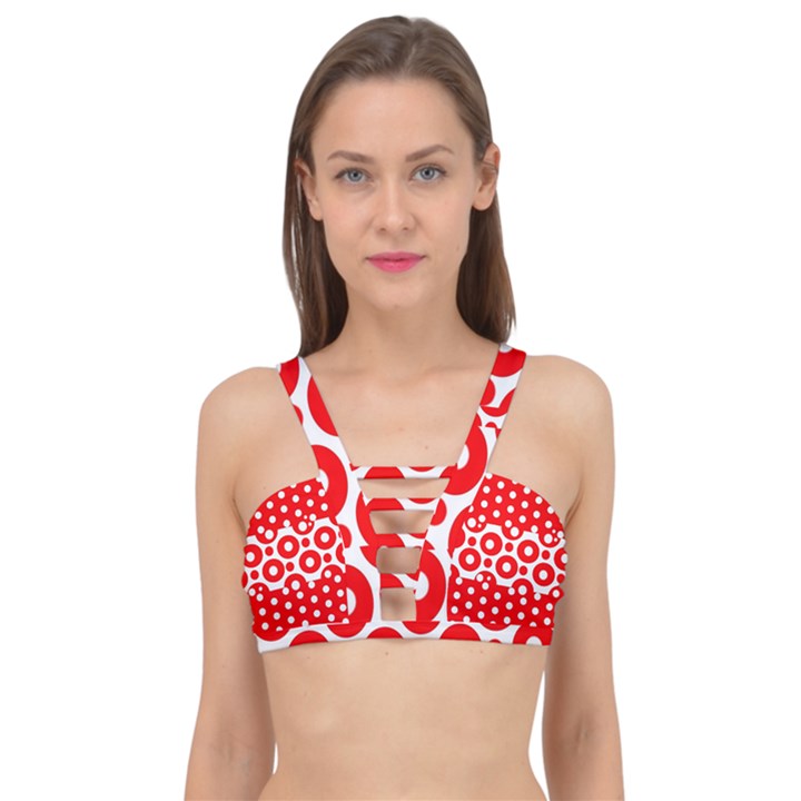 Polka Dots Two Times 10 Cage Up Bikini Top