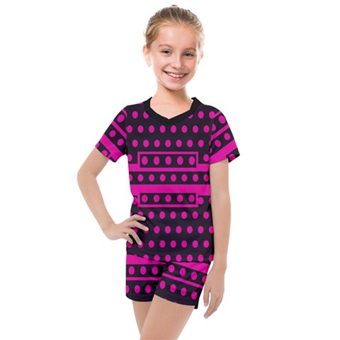 Polka Dots Two Times 8 Black Kids  Mesh Tee And Shorts Set by impacteesstreetwearten