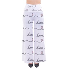 Pattern With Love Words So Vintage Palazzo Pants by Vaneshart